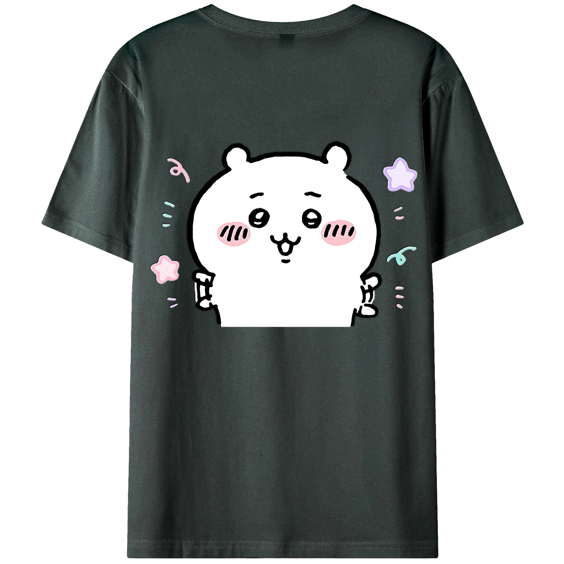 （画像用） ちいかわ ちいかわ Chii-kawa chiikawa 綿100％ メンズ半袖Tシャツ（バックプリント） 通気性